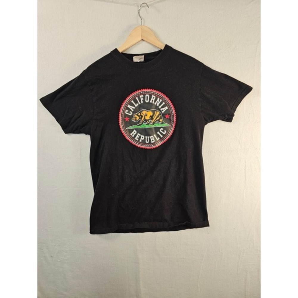 Pro West‎ California Republic Bear Graphic Black T Shirt Mens Size L #1633